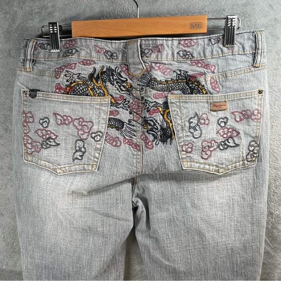 Vintage Y2k Pepe Jeans‎ Women Size 33 Embroidered Bootcut Gray Denim 90s Urban - Picture 1 of 12